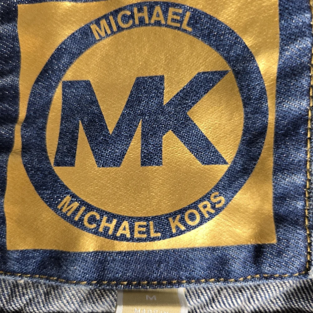 MICHAEL KORS Crop Denim Jacket Blue Women’s Sz Medium MSRP $130.00 NEW